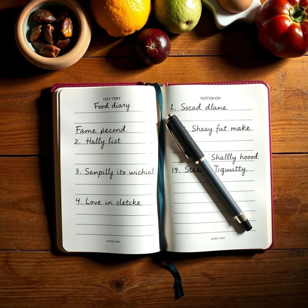 Notizbuch mit Ernährungsplan